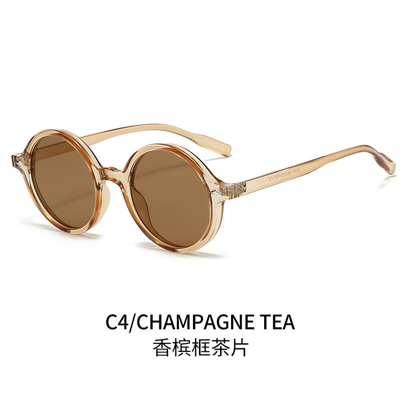 Retro Oval Sun Glasses Y2g Pure Champagne Sunglasses Female Cross-border Fashion