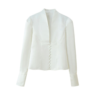 Women's Loose Casual Breasted Wide-shoulder Jacket