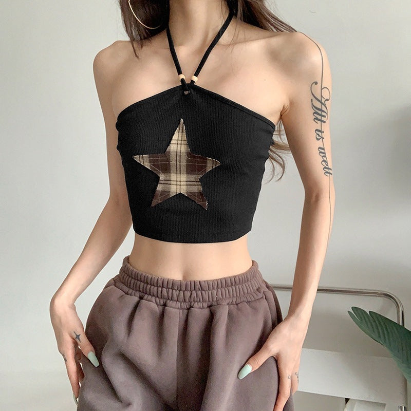 Solid Color Slim Fit Fashion Halter Vest For Women