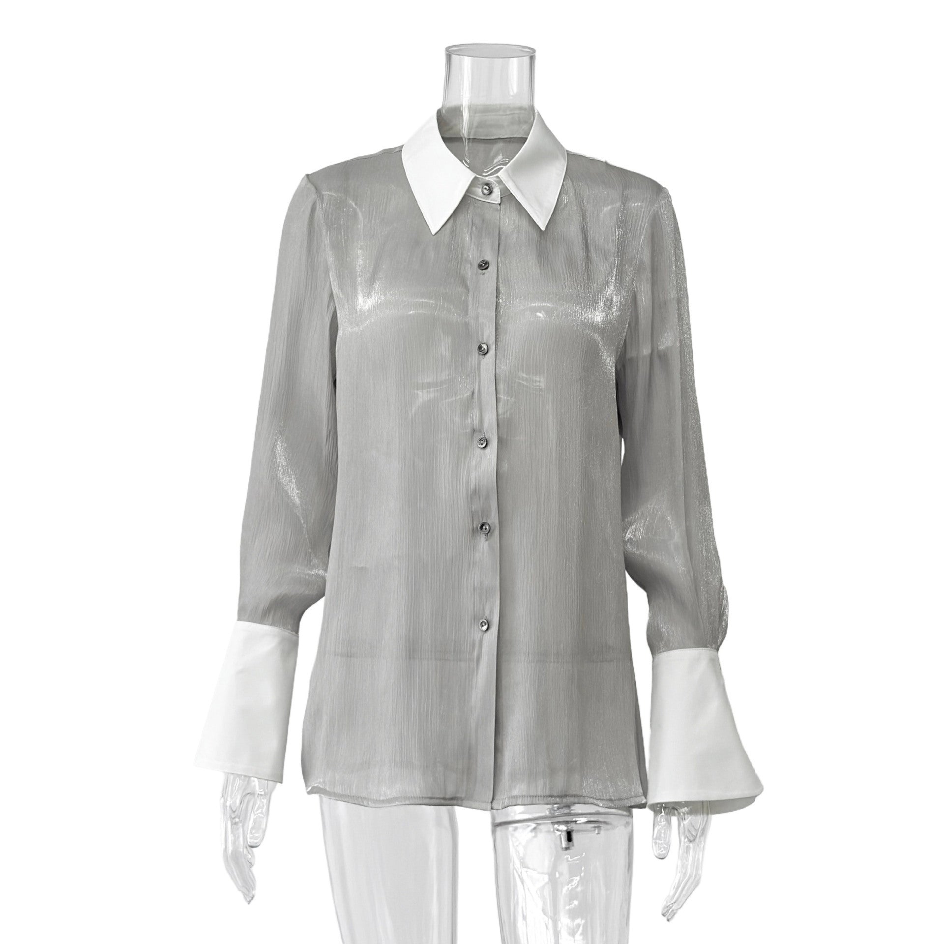 European And American Workplace Style Retro Fashion Patchwork Top