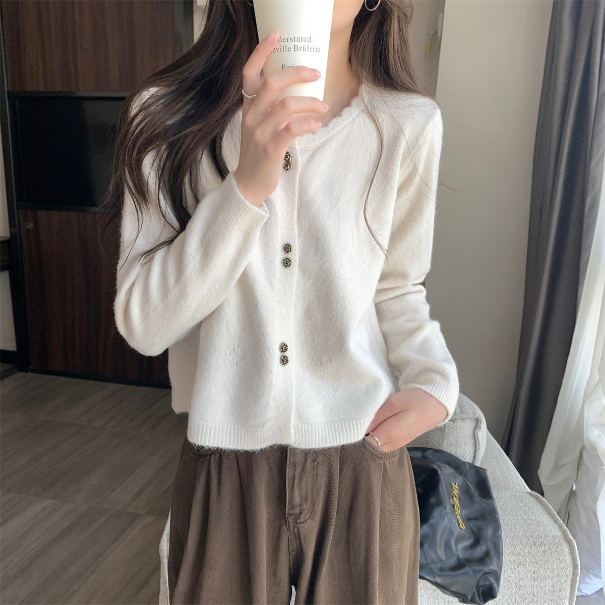 Women's Long-sleeved Sweater Cardigan Coat