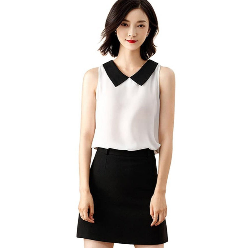 Loose Casual Solid Color Sleeveless Women's Temperament Wild Shirt