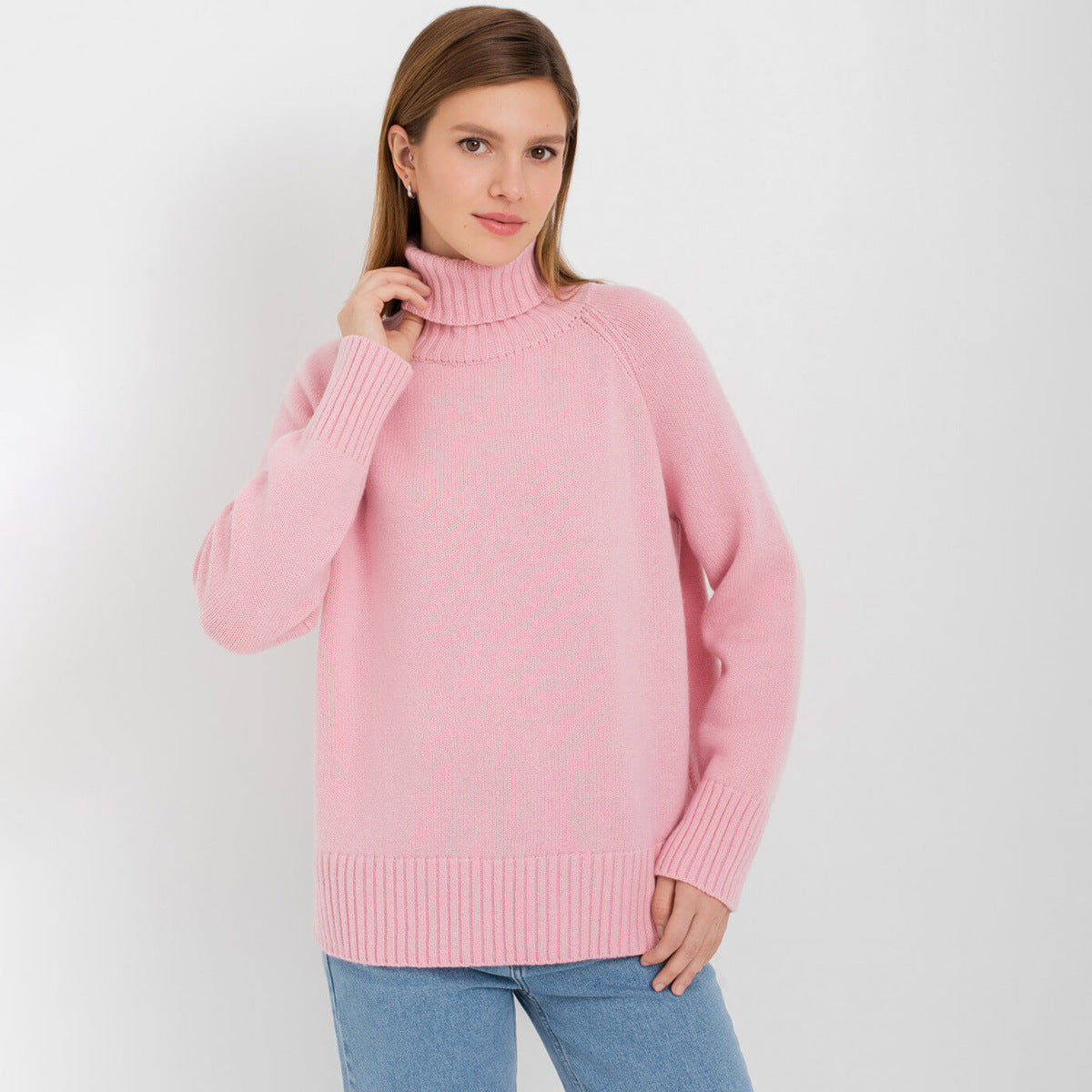 Elegant Commuter's All-matching Solid Color Raglan Sleeve Sweater For Women