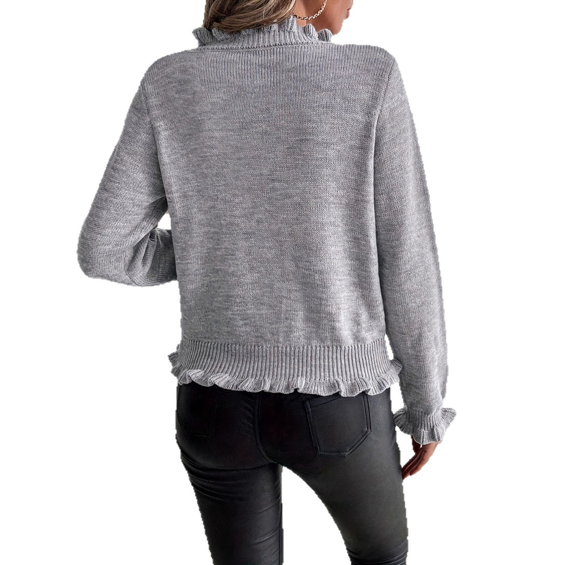 V-neck Short Chic Solid Color Sweater