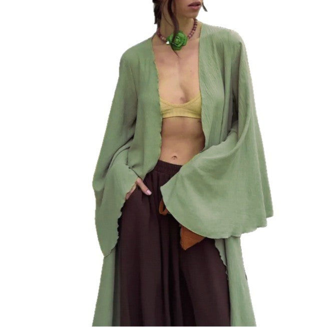 Solid Color Long-sleeved Sun-proof Cardigan European And American