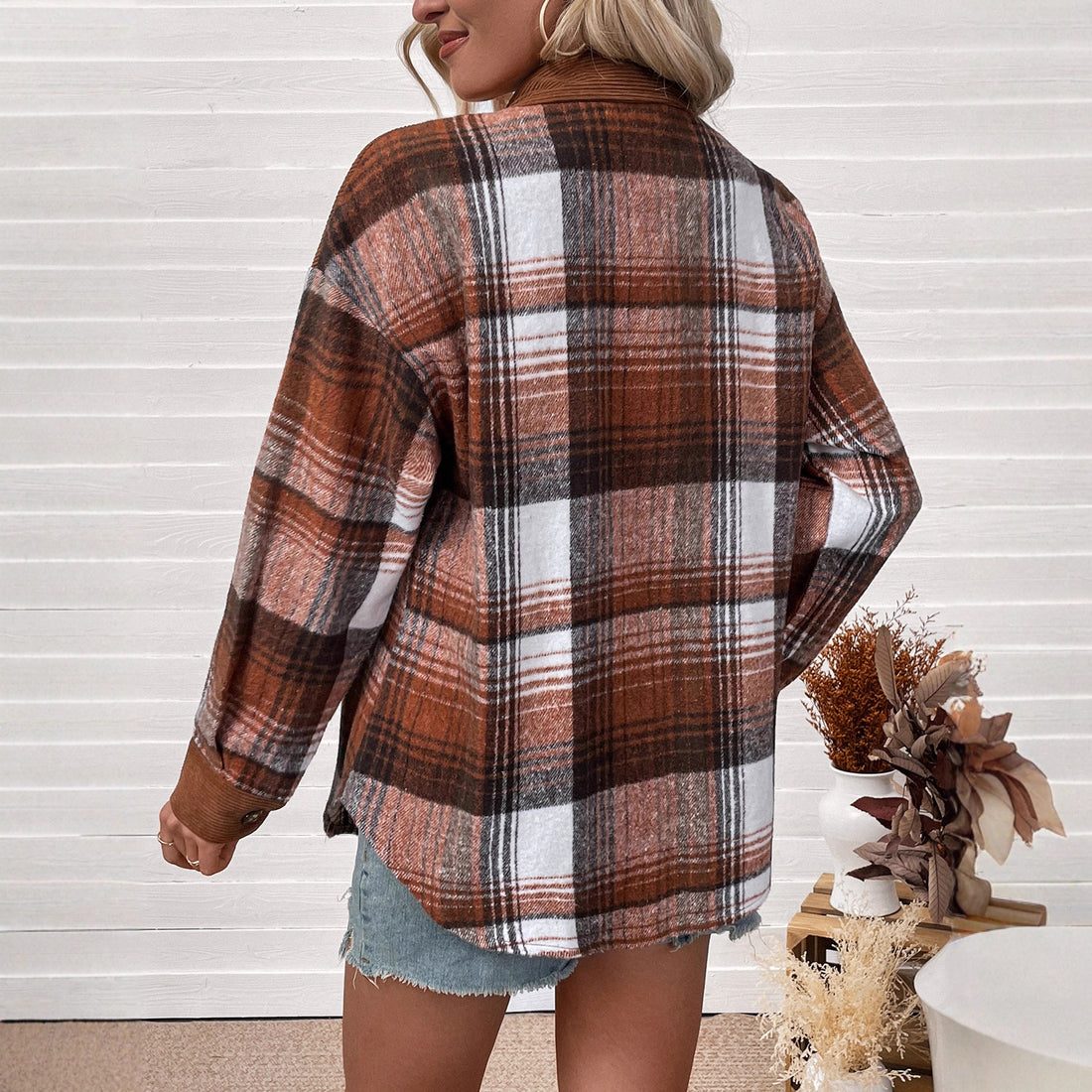 Women's Contrast Color Casual Style Shirt Autumn