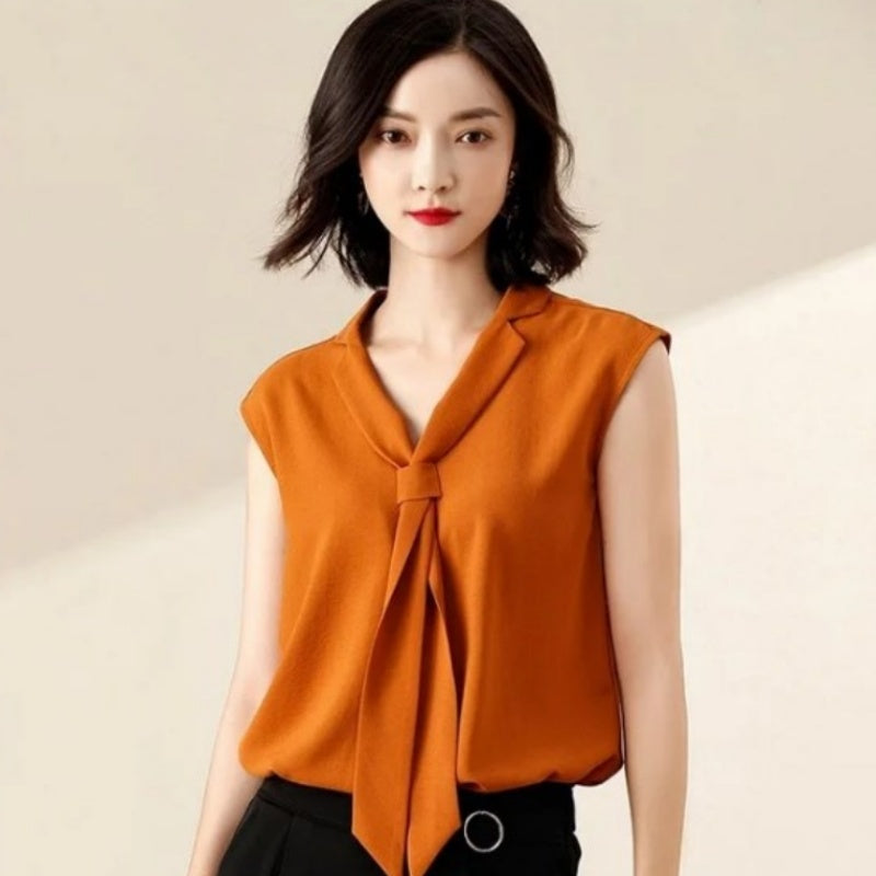 Loose Casual Solid Color Sleeveless Women's Temperament Wild Shirt