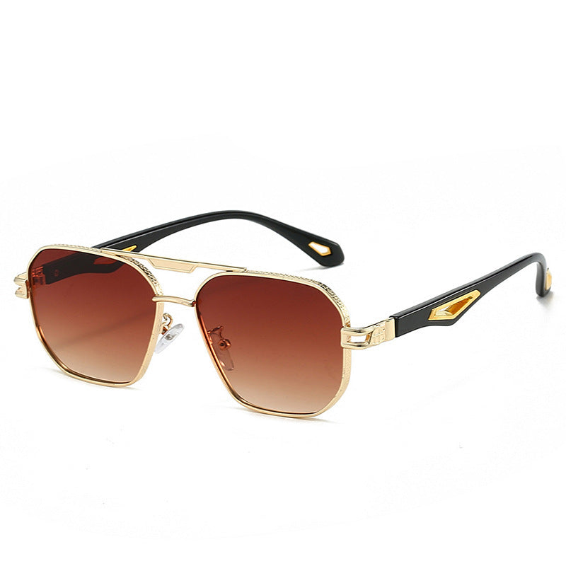 Men's Fashion Double Beam Box Hollow Sunglasses