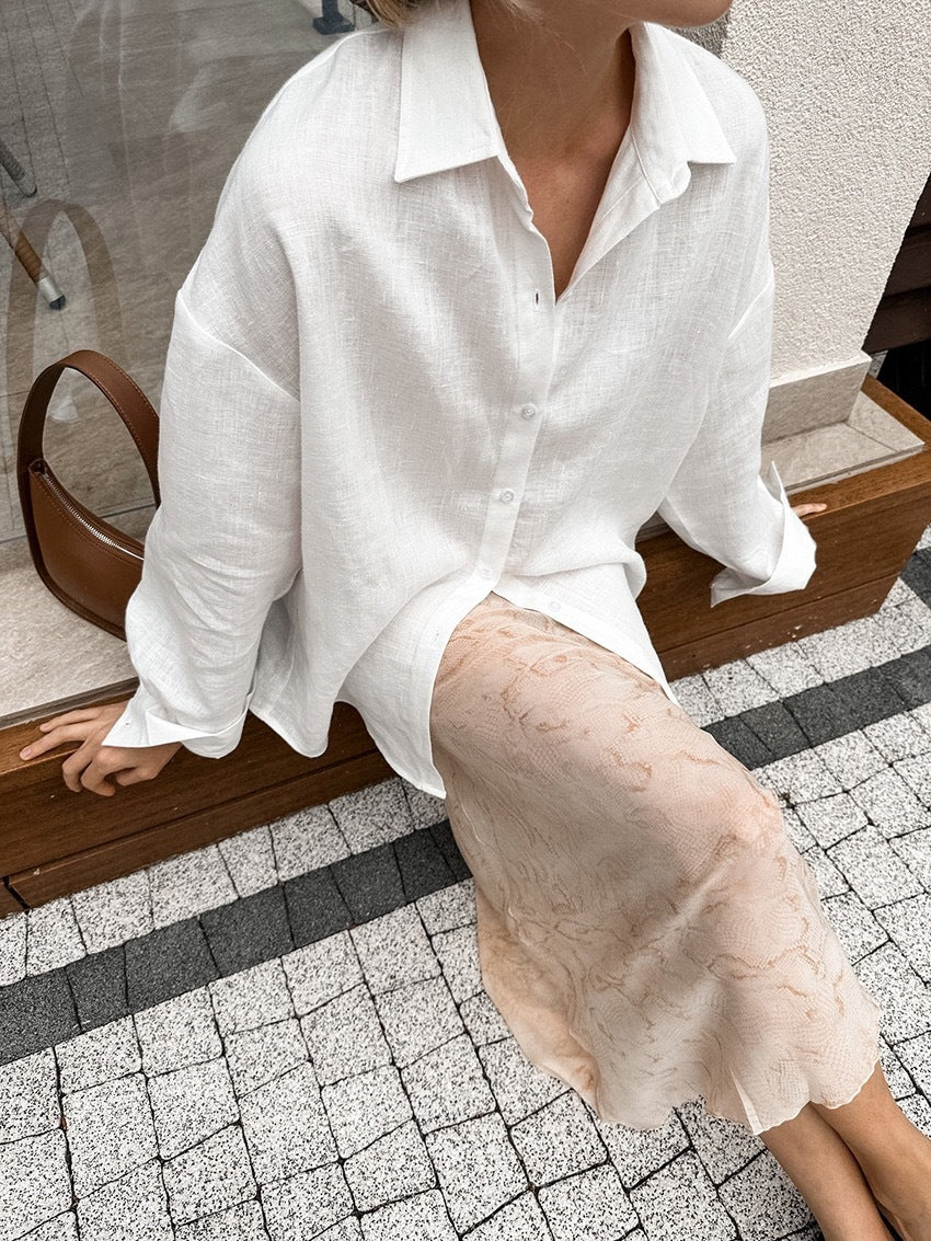 Women's Solid Color Casual Long Sleeves Cardigan Coat Blouse