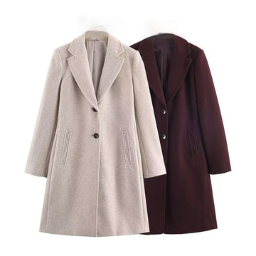 New Fall Women's Clothing Fashion Soft Padded Shoulder Overcoat Jacket