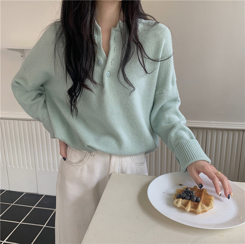 Base Pullover Versatile Long-sleeved Knitted Top