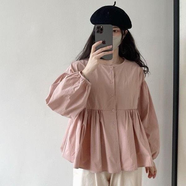 Spring And Autumn Japanese Style Long Sleeve Blouse Women's Loose Casual
