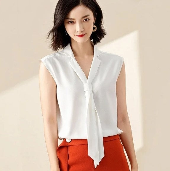 Loose Casual Solid Color Sleeveless Women's Temperament Wild Shirt