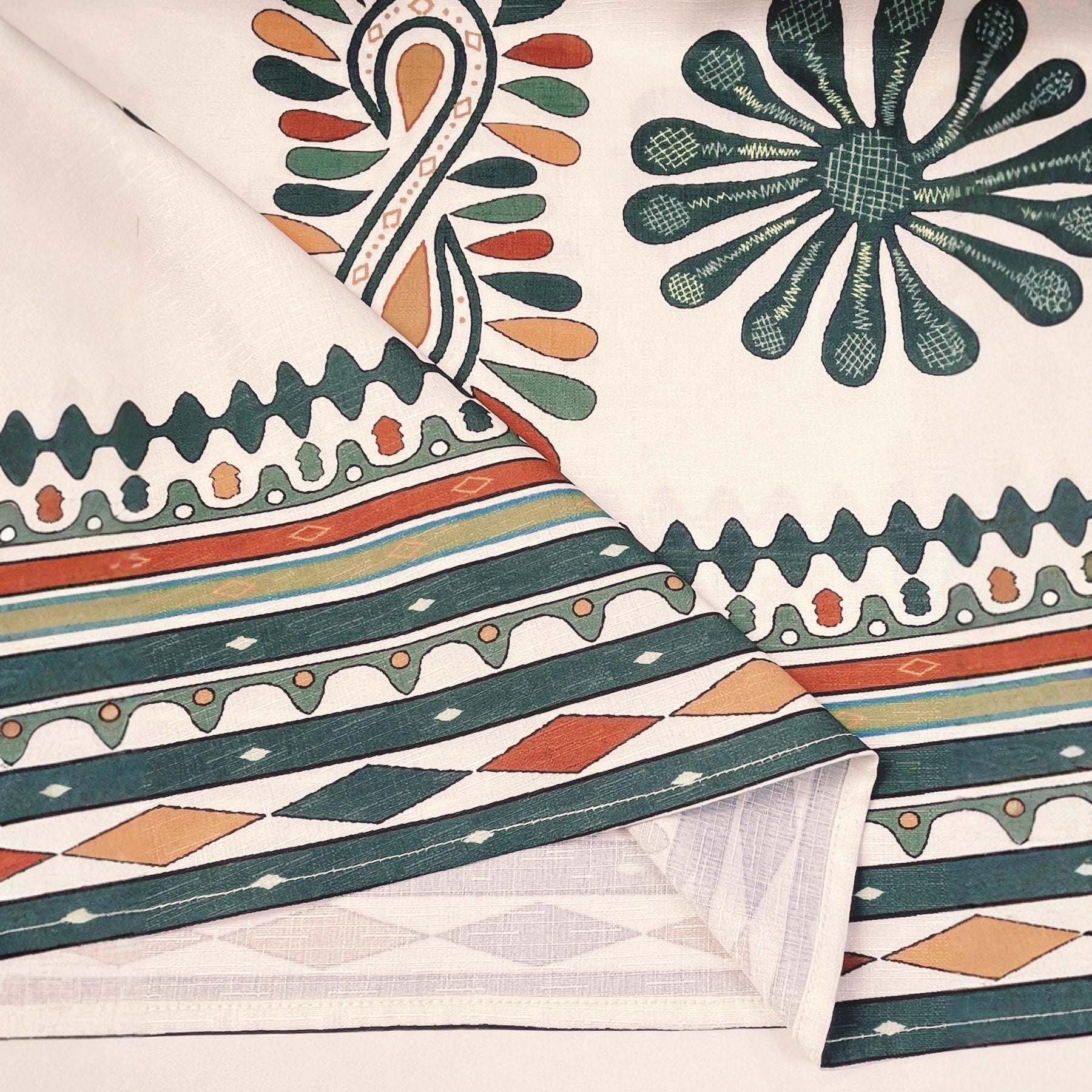 Women's Casual Round Neck Printed Woven Mid-sleeve Top