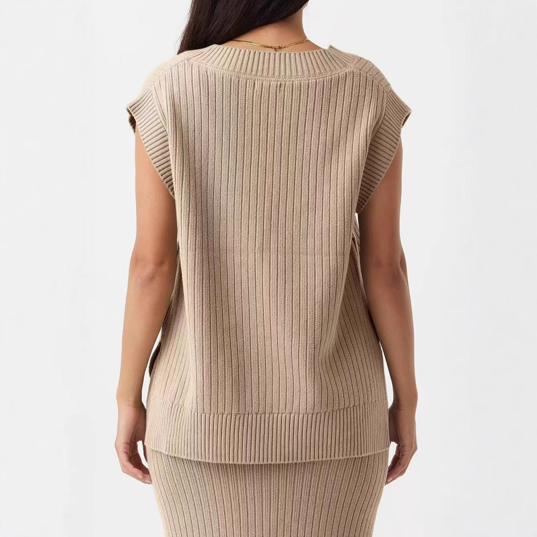 V-neck Sleeveless Casual Loose Pullover Vest