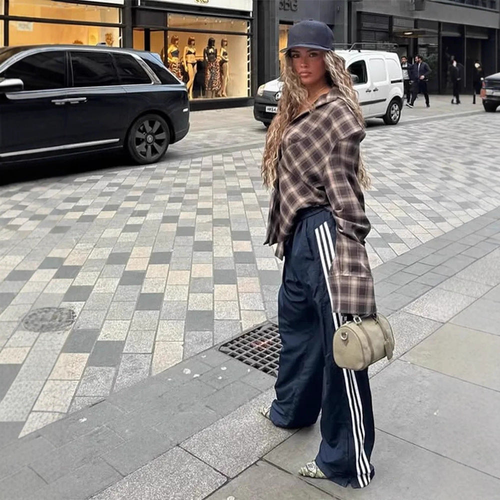 Women's Plaid Low Collar Shirt