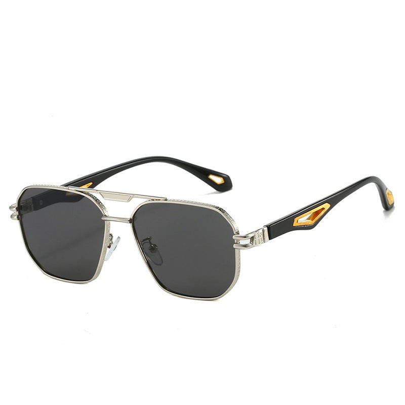Men's Fashion Double Beam Box Hollow Sunglasses