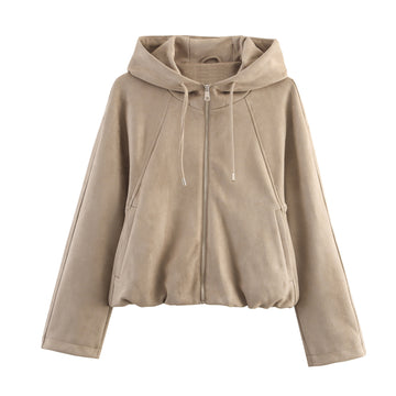 Women's European And American Style Hooded Bomber Jacket