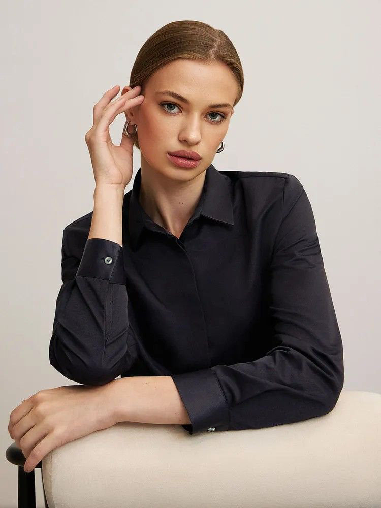 Foreign Trade Shirt Design Blouse Versatile Casual Long Sleeve