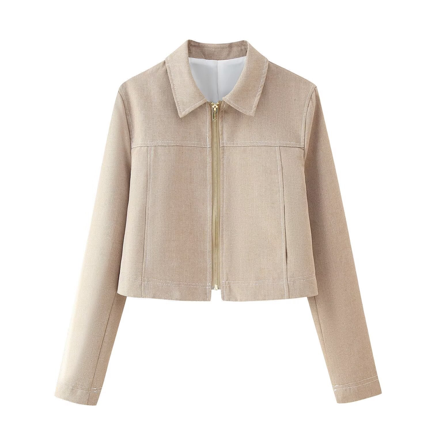 Summer New Casual Herringbone Pattern Long Sleeve Coat Straight-leg Pants Suit