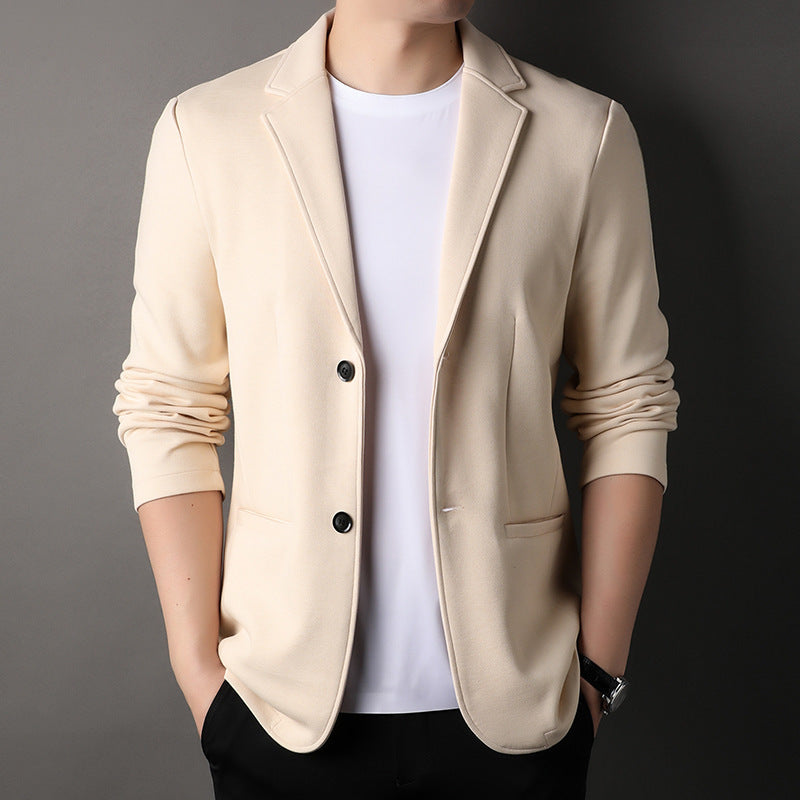 Solid Color Button Fashion Men's Casual Cotton Jacket