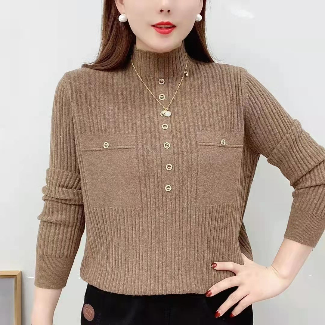 Long Sleeve Sweater V-neck Pullover Loose Thin
