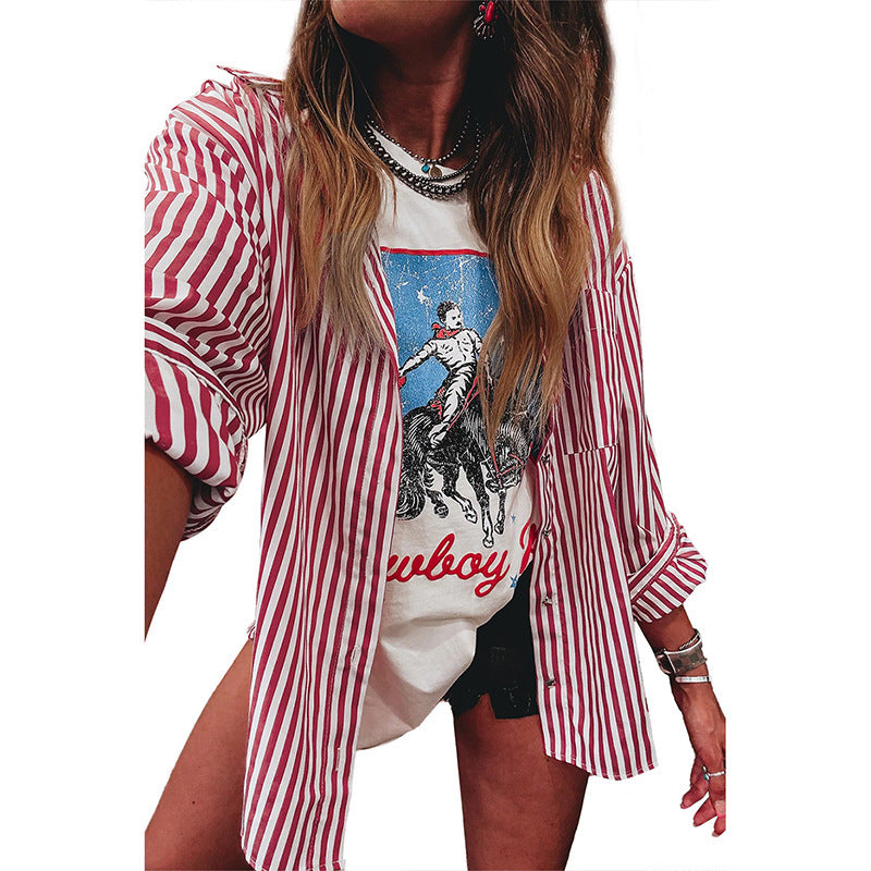 Single Row Multi-buckle Shirt Women's European And American Fashion