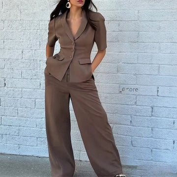 Top And Trousers Suit Slim Fit Waist