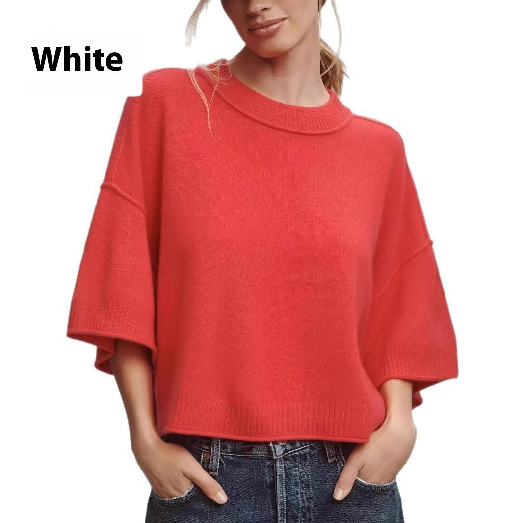 Hot Girl Style Solid Color Short T-shirt