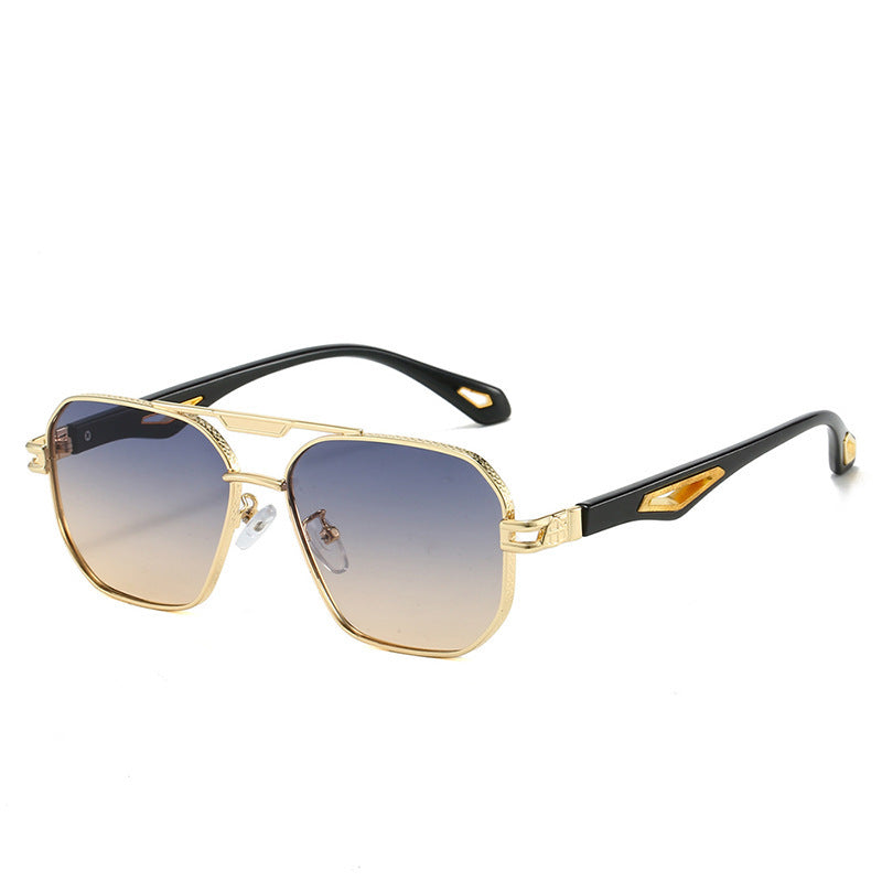 Men's Fashion Double Beam Box Hollow Sunglasses