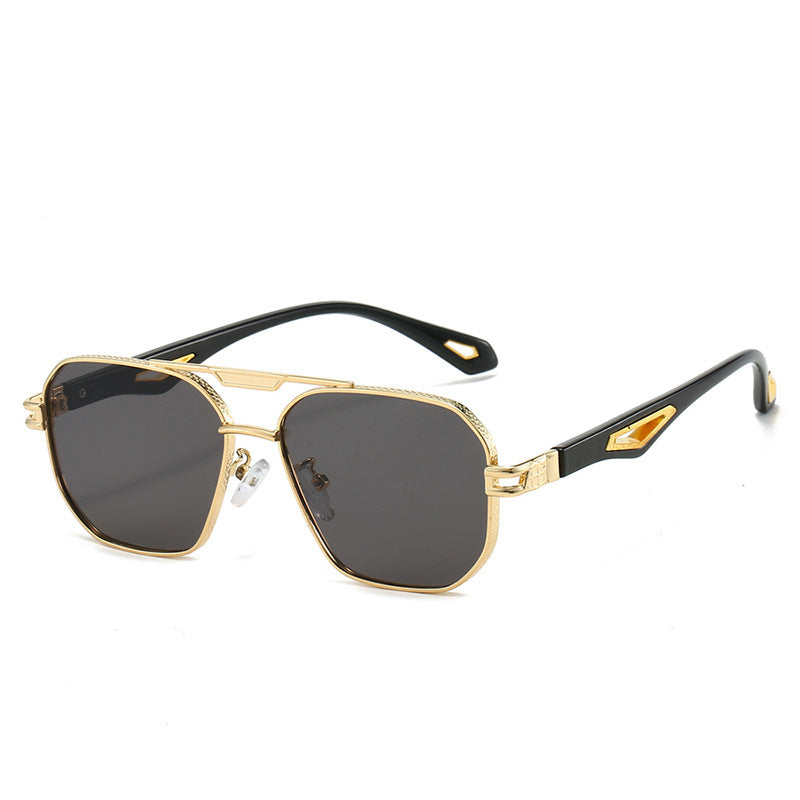 Men's Fashion Double Beam Box Hollow Sunglasses